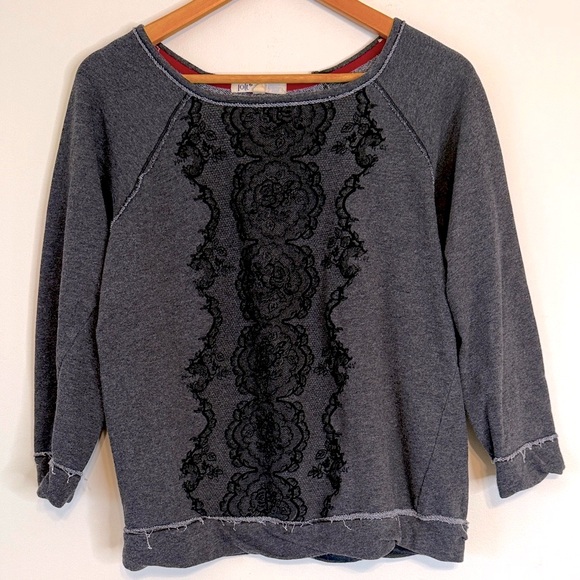 JOLT Charcoal Sweatshirt with Black Felt Accents - Picture 1 of 5